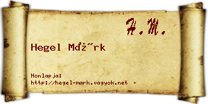 Hegel Márk névjegykártya